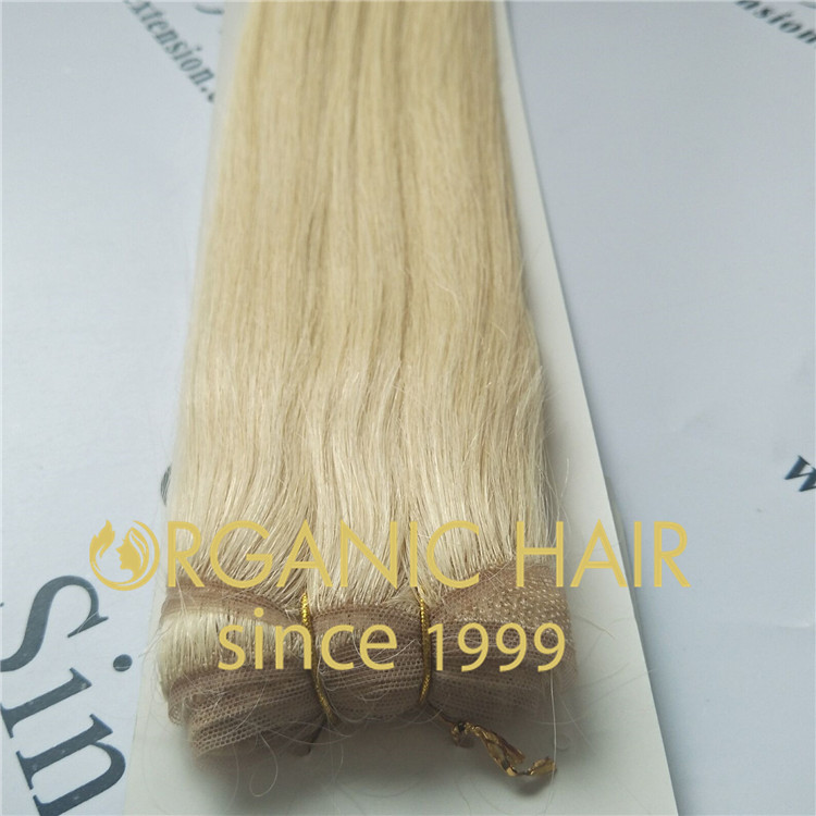 Blonde 100% virgin human 0high-end customized lace hand tied weft  A57